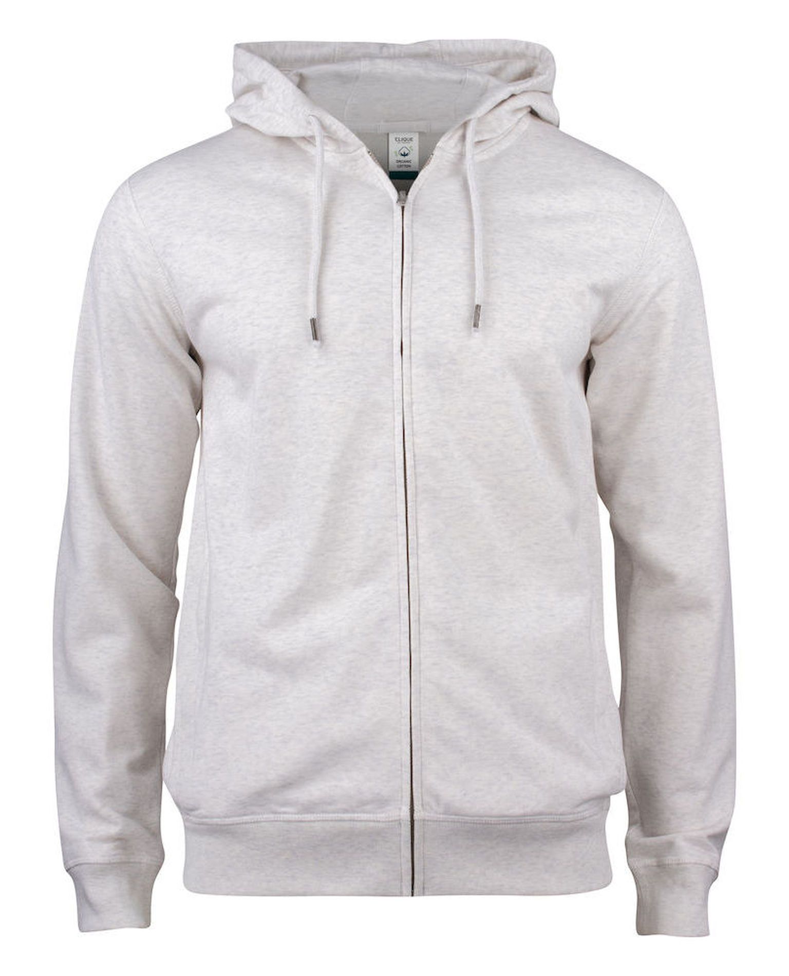 Premium OC Hoody Full Zip, Meleerattu Valkoinen