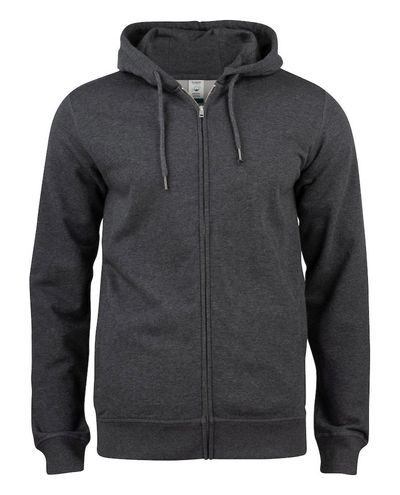Premium OC Hoody Full Zip, Meleerattu Antrasiitti
