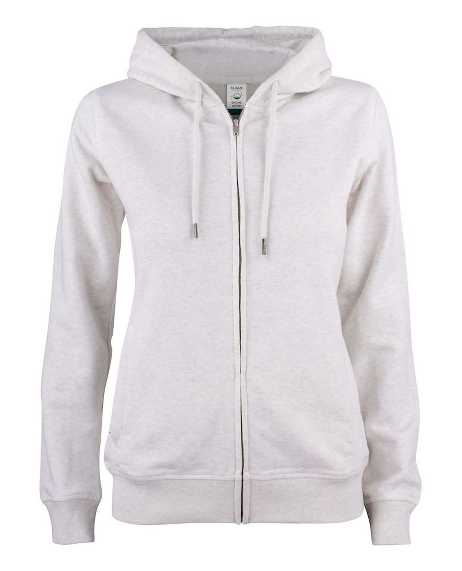 Premium OC Hoody Full Zip Women, Meleerattu Valkoinen