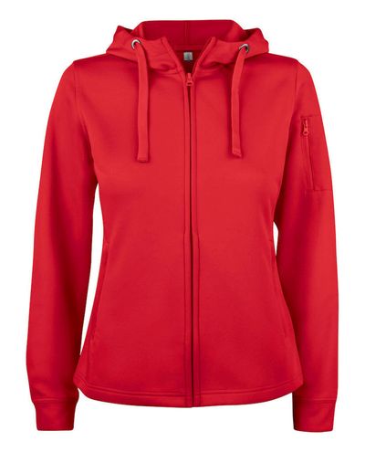 Basic Active Hoody Full Zip Women, Punainen