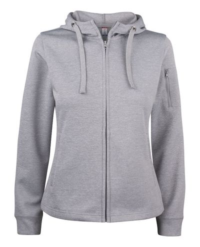 Basic Active Hoody Full Zip Women, Meleerattu Harmaa