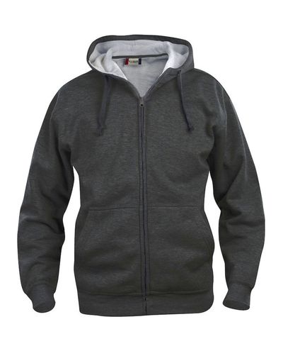 Basic Hoody Full zip, Meleerattu Antrasiitti