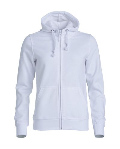 Basic Hoody Full zip Women, Valkoinen