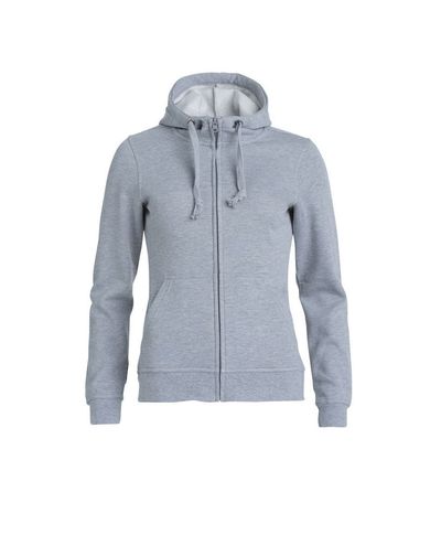 Basic Hoody Full zip Women, Meleerattu Harmaa