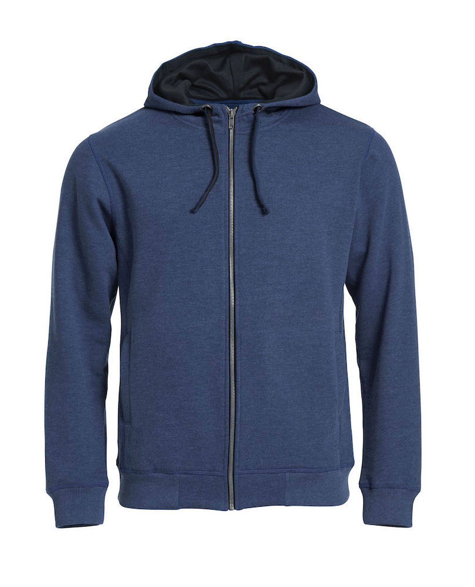Classic Hoody Full Zip, Meleerattu Sininen