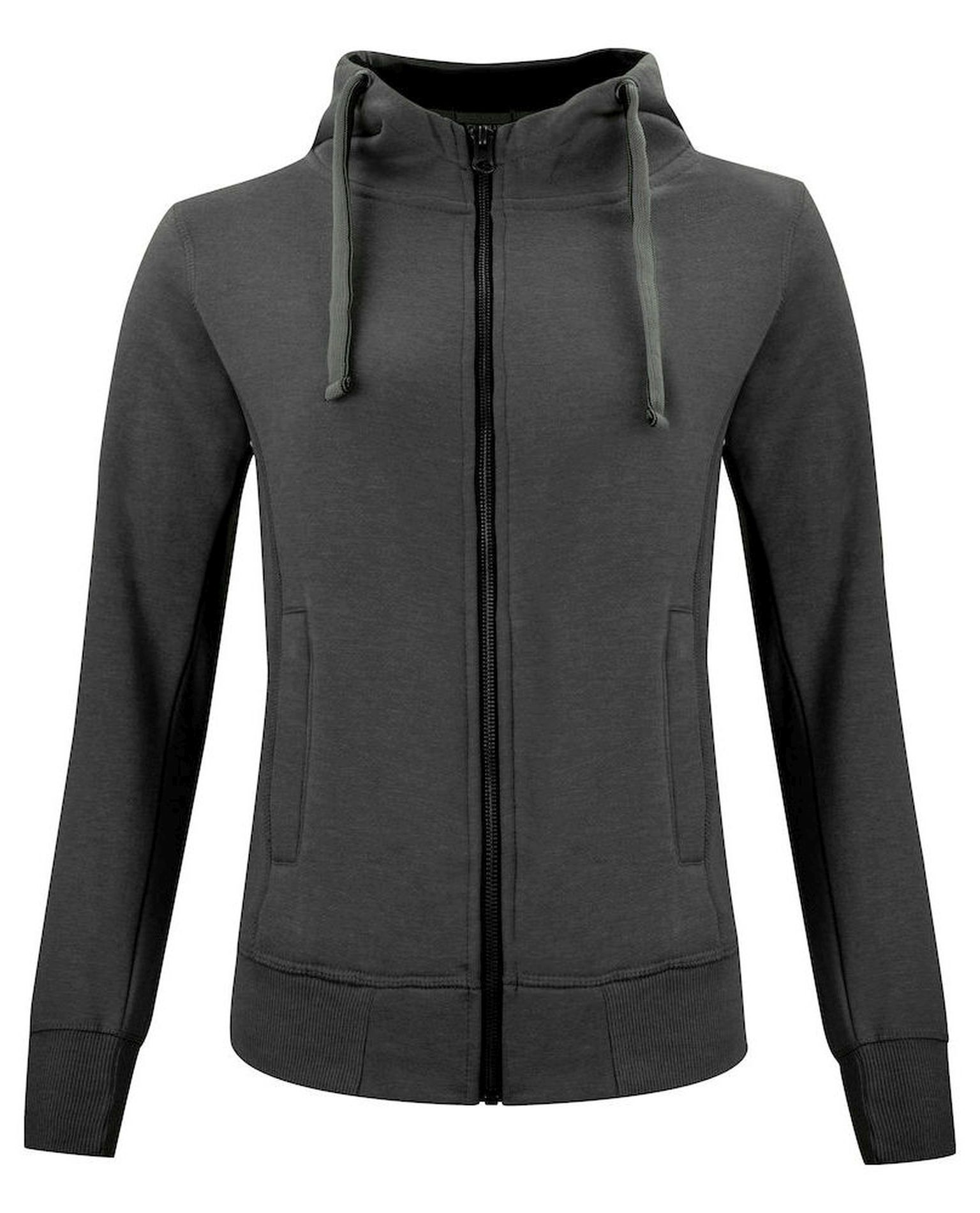 Classic Hoody Full Zip Women, Meleerattu Antrasiitti