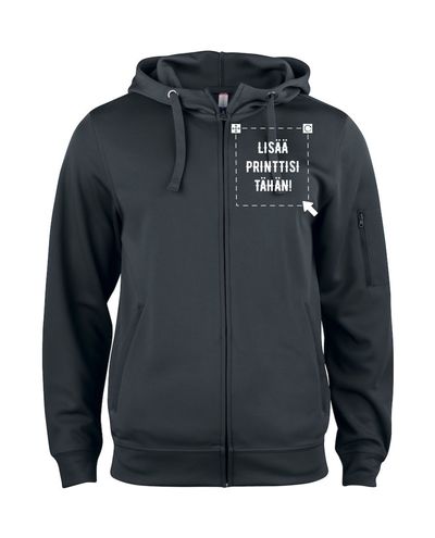 Basic Active Hoody Full Zip , Musta