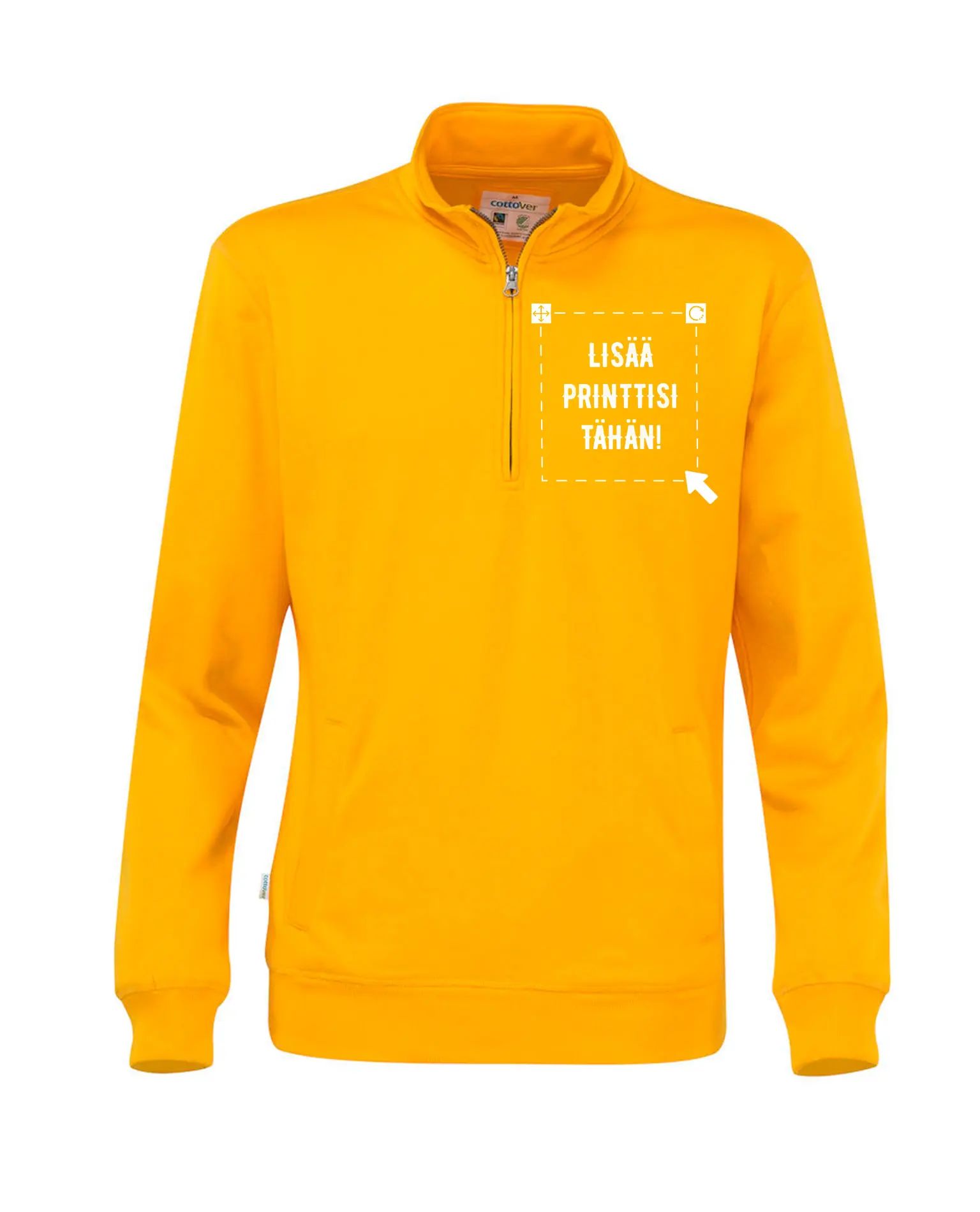 Luomu Half Zip Unisex, Keltainen