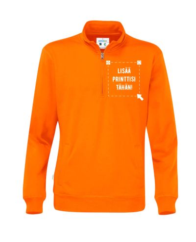Luomu Half Zip Unisex, Oranssi