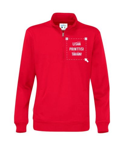 Luomu Half Zip Unisex, Punainen