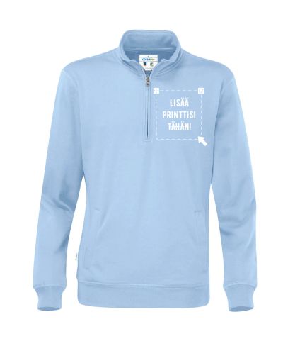 Luomu Half Zip Unisex, Taivaansininen