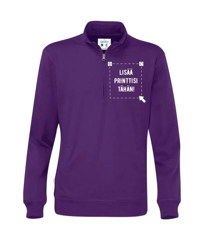 Luomu Half Zip Unisex, Violetti