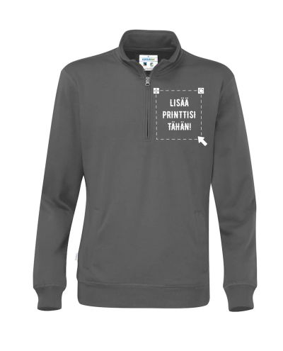 Luomu Half Zip Unisex, Antrasiitti Luomu Half Zip Unisex, Antrasiitti