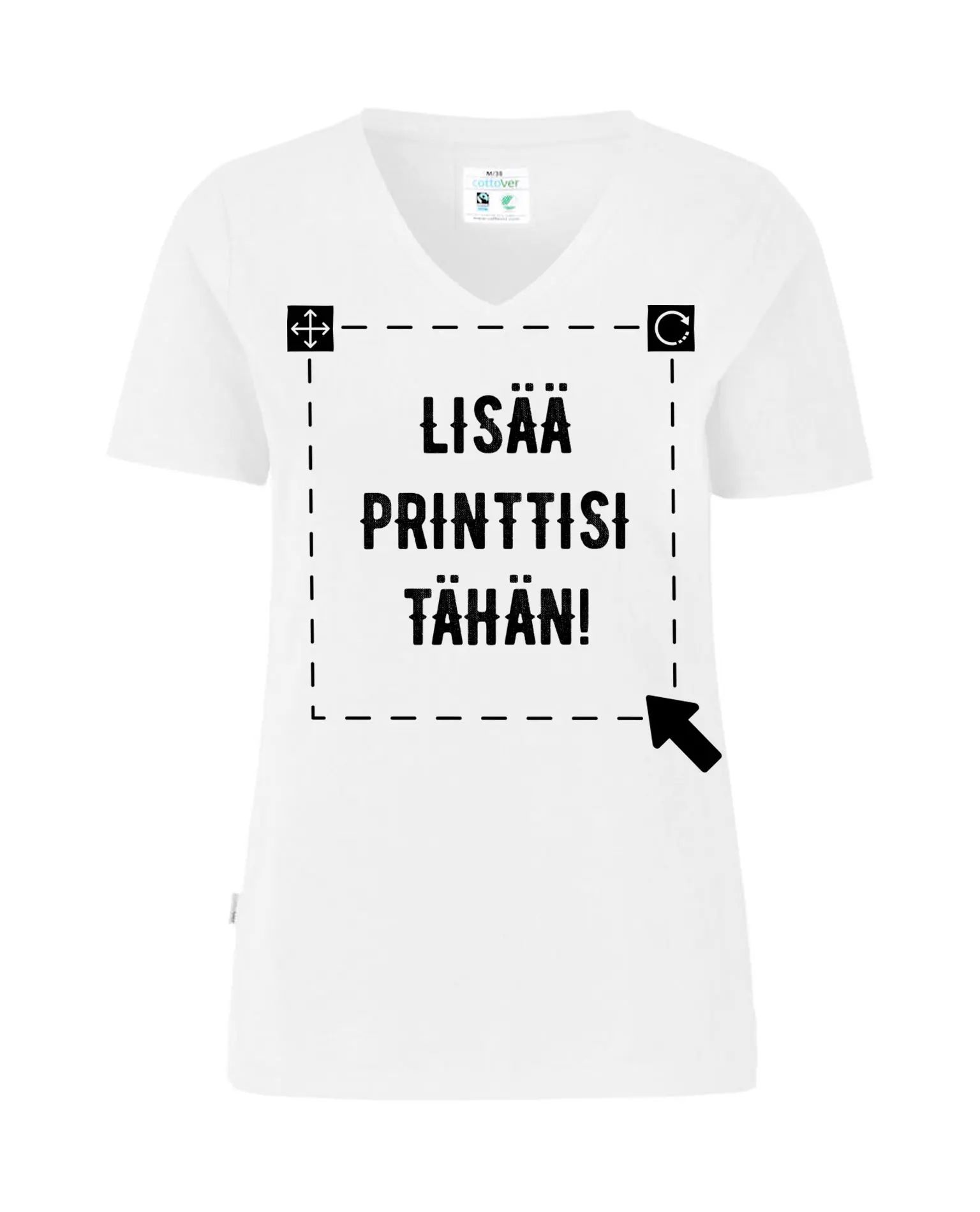 Naisten Luomu stretch t-paita, Valkoinen