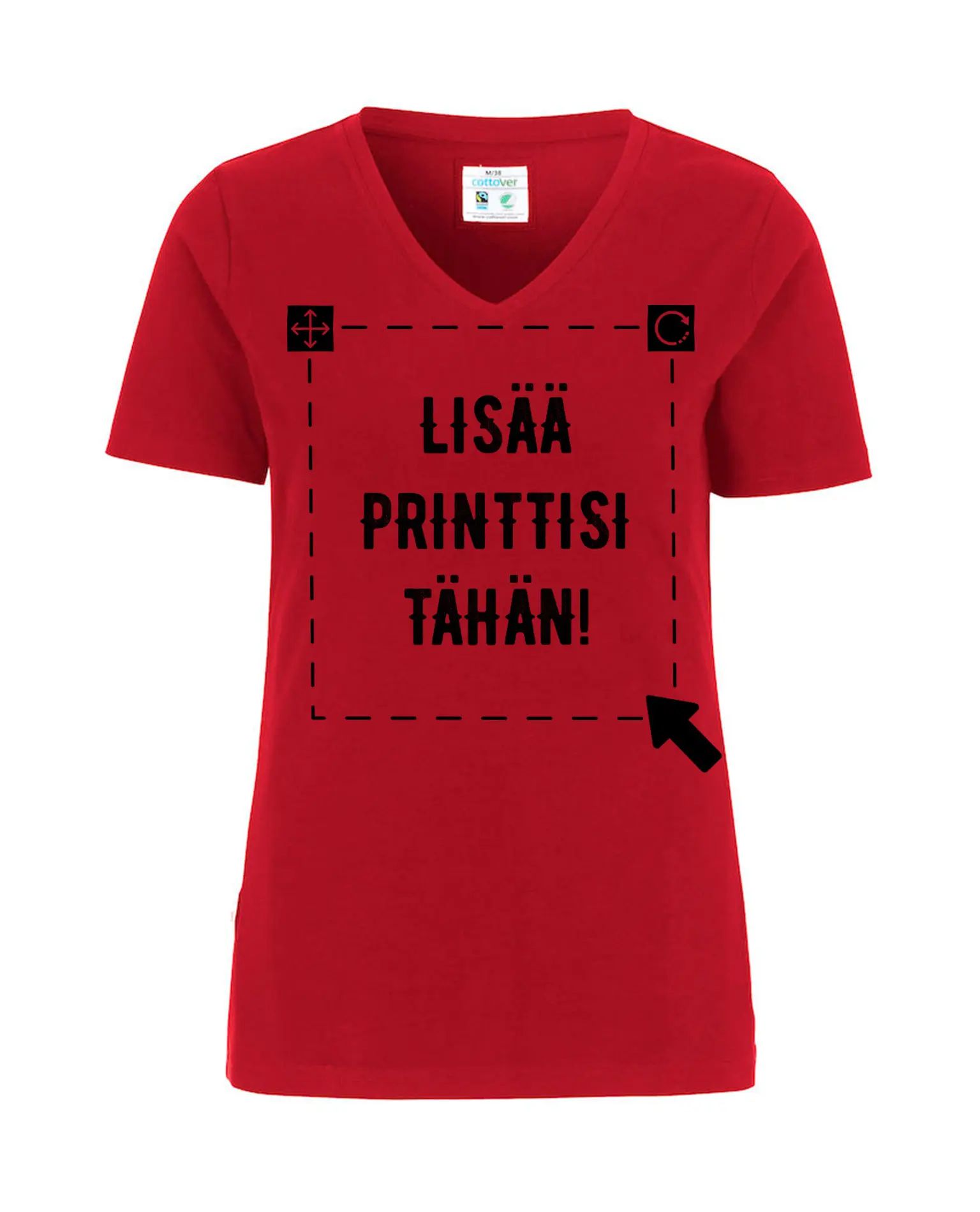 Naisten Luomu stretch t-paita, Punainen
