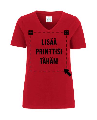 Naisten Luomu stretch t-paita, Punainen
