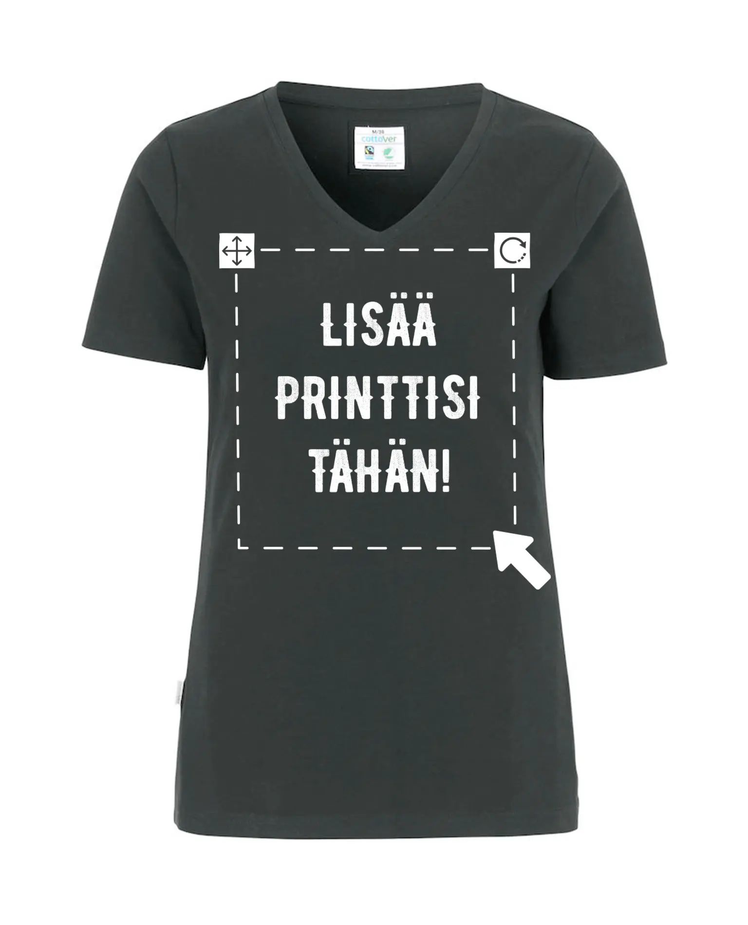 Naisten Luomu stretch t-paita, Antrasiitti