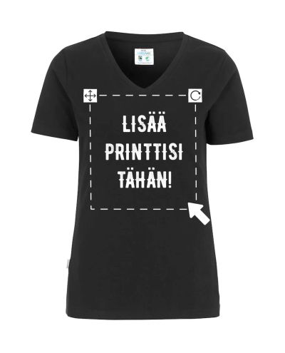 Naisten Luomu stretch t-paita, Musta