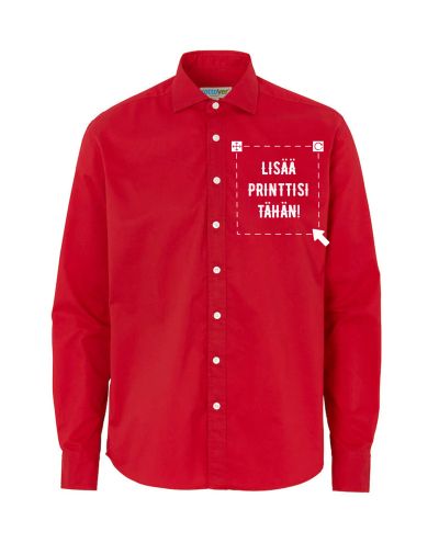 Twill Luomu kauluspaita Comfort, Punainen