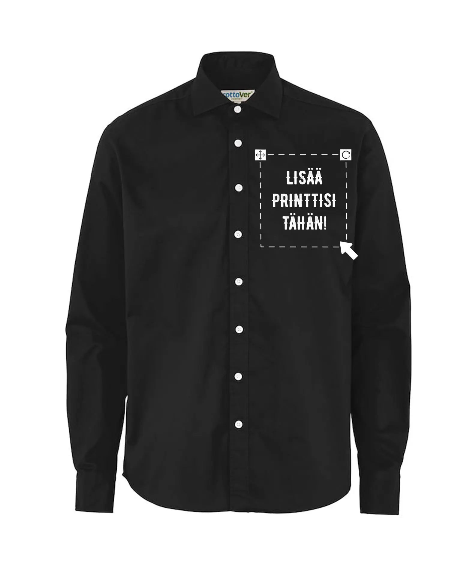 Twill Luomu kauluspaita Comfort, Musta