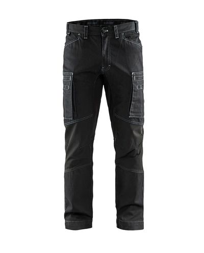 Housut Denim Stretch, Musta/Musta