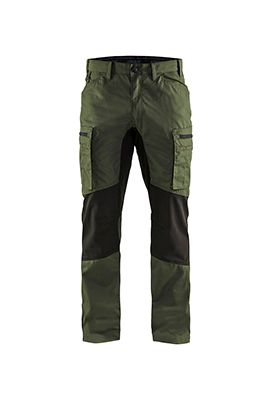 Housut Stretch, Army Green/Musta