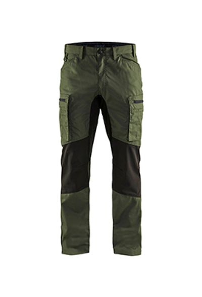 Housut Stretch, Army Green/Musta