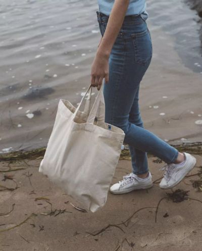 Luomu Tote Bag Heavy Large, Musta