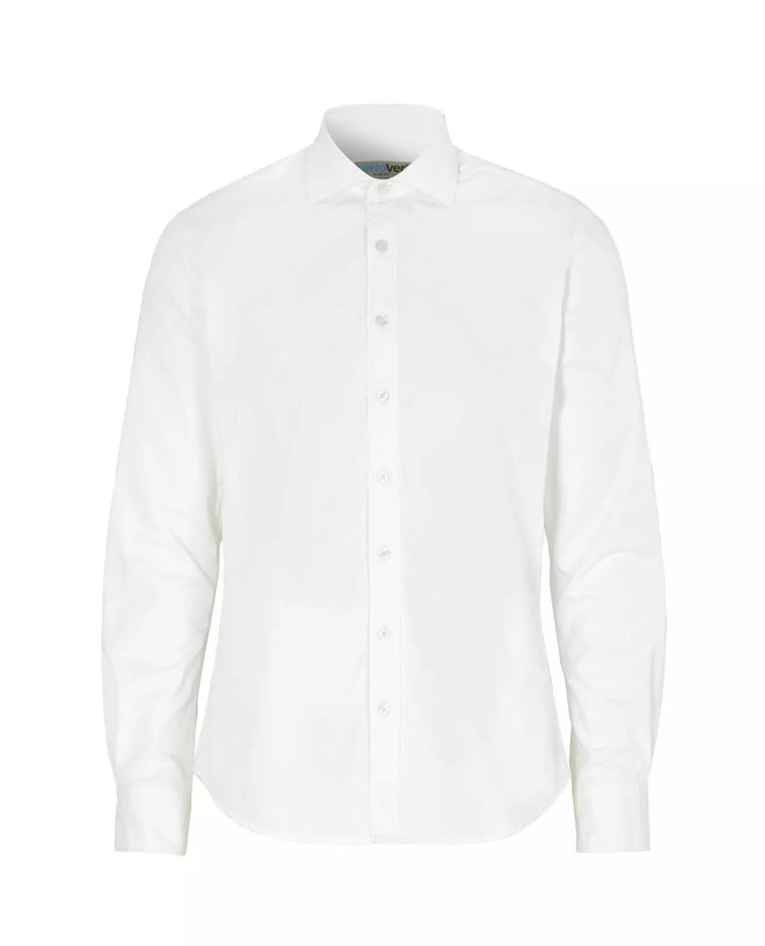 Twill Luomu kauluspaita Slim Fit, Valkoinen