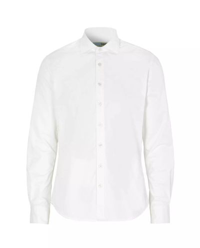 Twill Luomu kauluspaita Slim Fit, Valkoinen