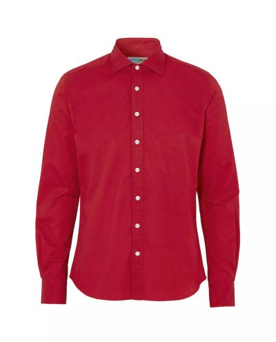 Twill Luomu kauluspaita Slim Fit, Punainen Twill Luomu kauluspaita Slim Fit, Punainen
