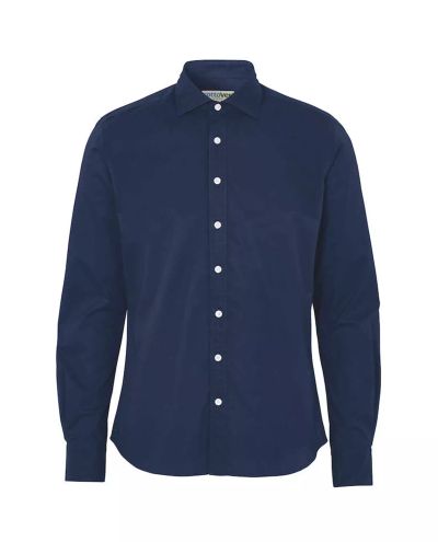 Twill Luomu kauluspaita Slim Fit, Navy