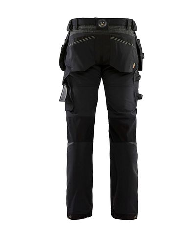 Riipputaskuhousut 4-Way Stretch, Musta/Huomiokeltainen
