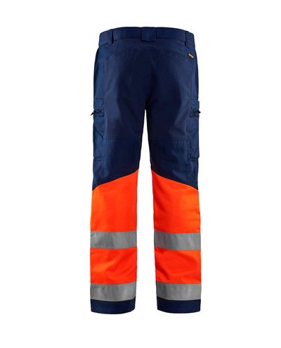 Highvis Housut Stretch, Mariininsininen/Huomio Oranssi