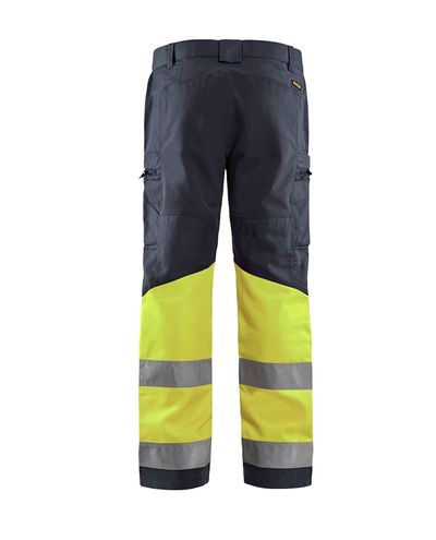 Highvis Housut Stretch, Grafiitinharmaa/Huomiokeltainen