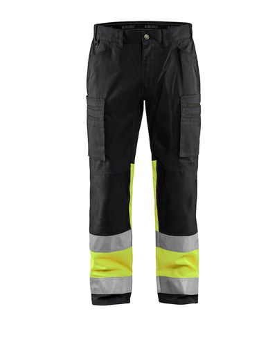 Highvis Housut Stretch, Musta/Huomiokeltainen Highvis Housut Stretch, Musta/Huomiokeltainen