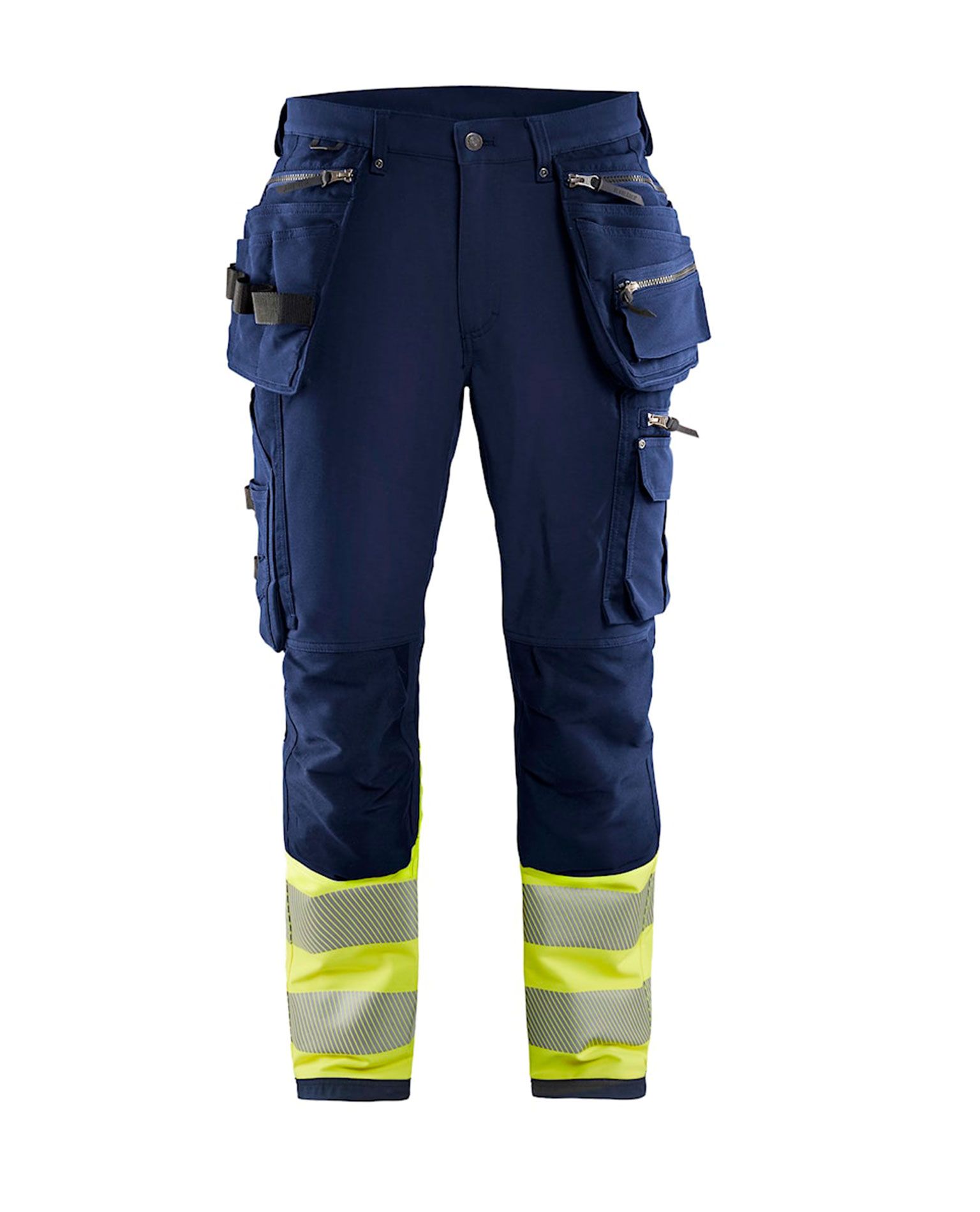 Highvis Riipputaskuhousut 4-Way Stretch, Mariininsininen/Huomiok