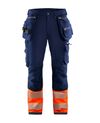 Highvis Riipputaskuhousut 4-Way Stretch, Mariininsininen/Huomio 