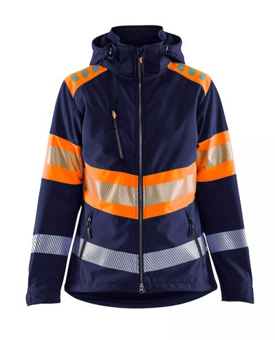 4404 Naisten Highvis Softshelltakki, Huomio Oranssi/Mariininsini
