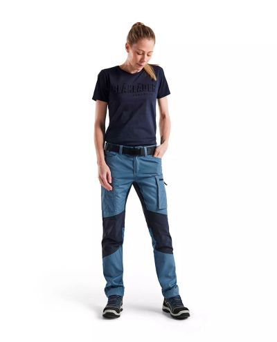 Naisten Housut Stretch, Teräksensininen/Tumma Mariininsininen