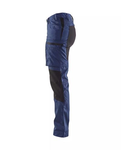 Naisten Housut Stretch, Mariininsininen/Musta
