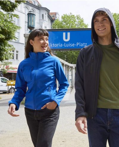 Classic Softshell Hoody Women, Musta