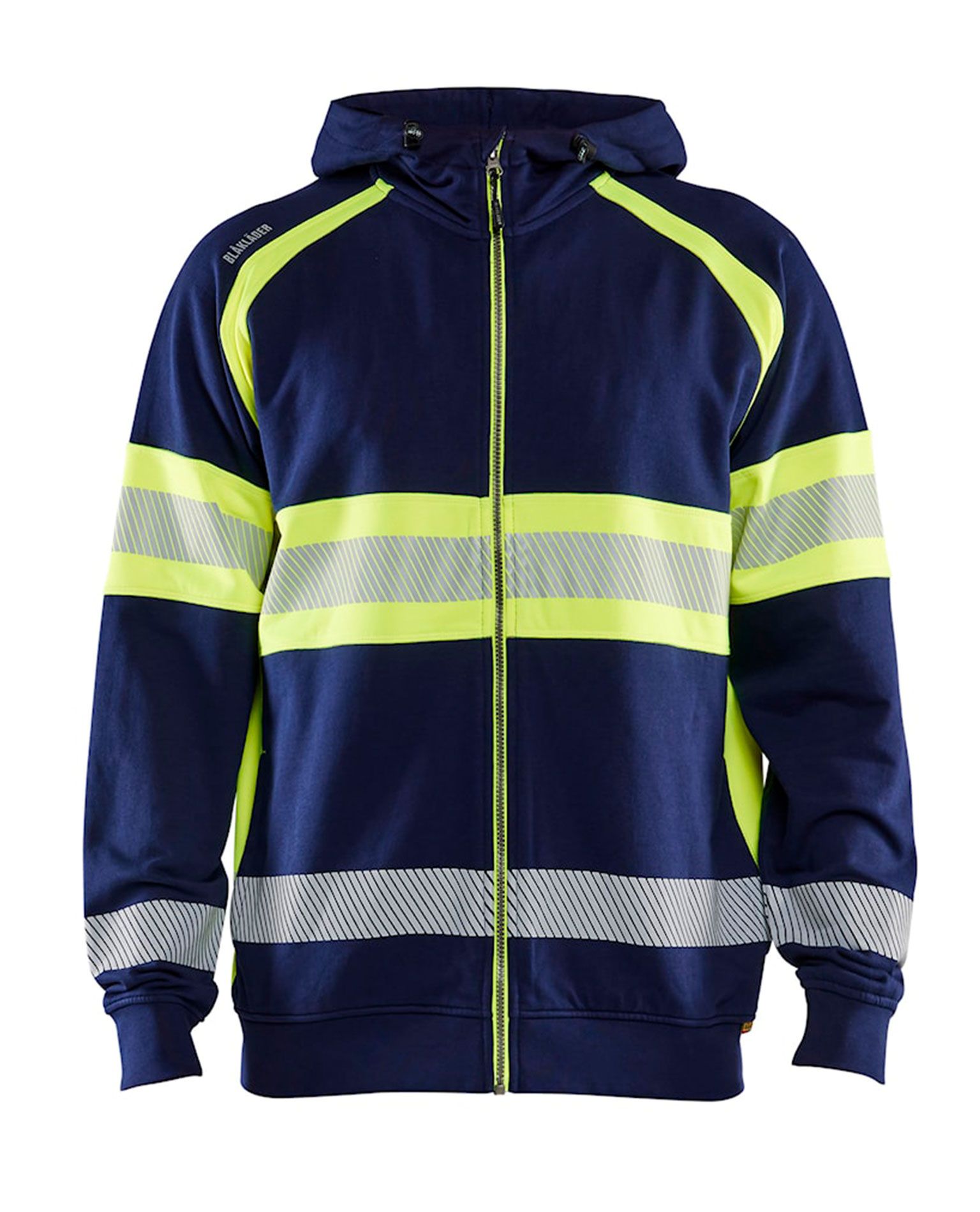 Highvis Huppari Vetoketjulla, Mariininsininen/Huomiokeltainen