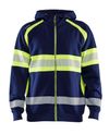 Highvis Huppari Vetoketjulla, Mariininsininen/Huomiokeltainen