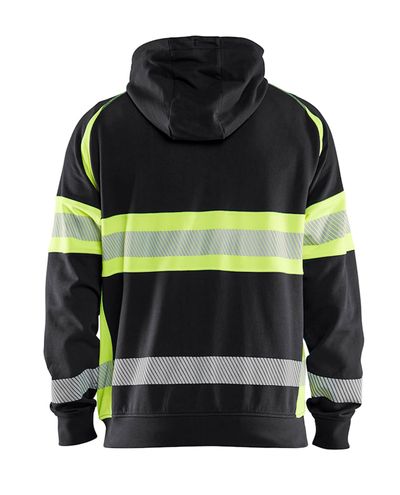 Highvis Huppari Vetoketjulla, Musta/Huomiokeltainen