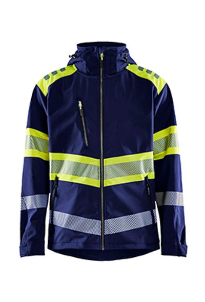 Highvis Softshelltakki Luokka 1, Mariininsininen/Huomiokeltainen