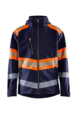 Highvis Softshelltakki Luokka 1, Mariininsininen/Huomio Oranssi