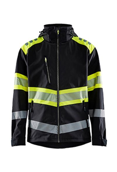 Highvis Softshelltakki Luokka 1, Musta/Huomiokeltainen