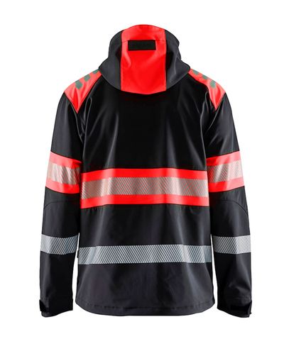 Highvis Softshelltakki Luokka 1, Musta/Huomiopunainen