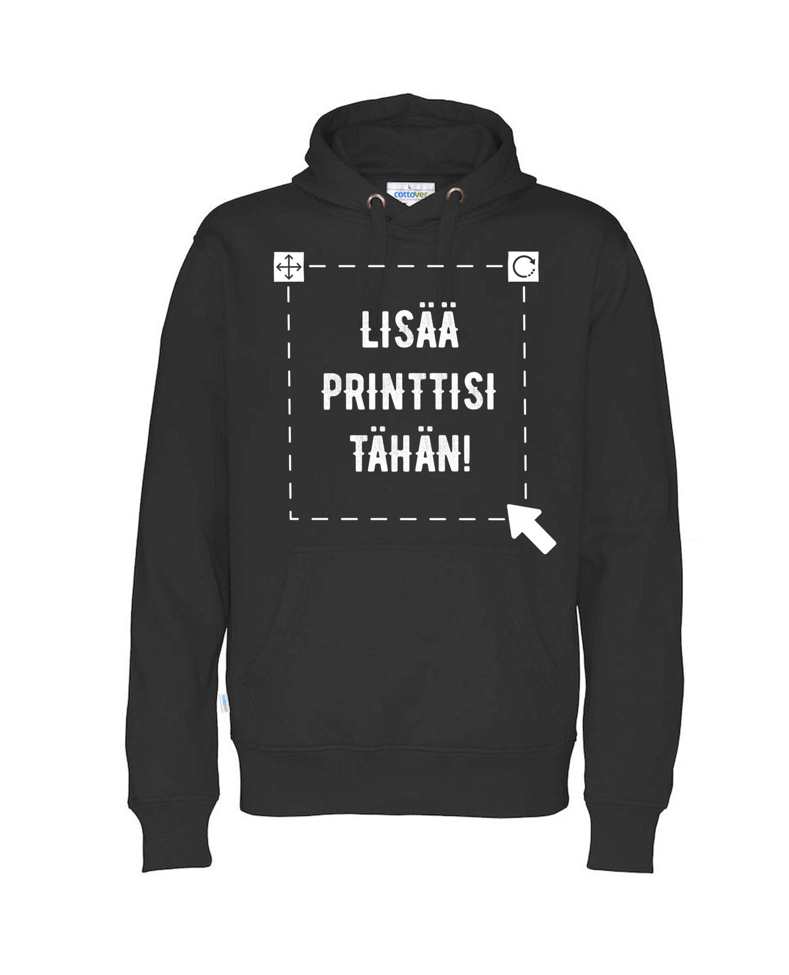 Miesten Luomu huppari, Musta